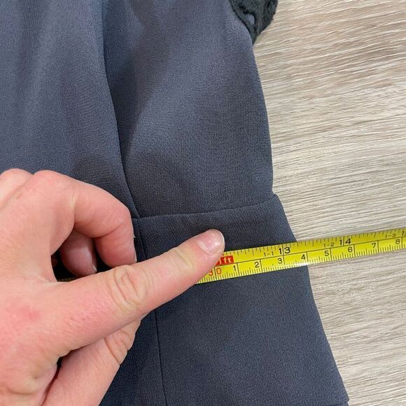 Aritzia Wilfred Isidore Midi Navy Blue Sleeveless Lace Trim Dress - Picture 11 of 11